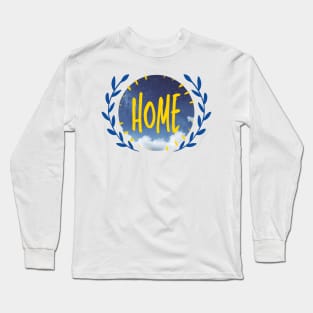 Home Blue and Yellow - Artistic Sky Long Sleeve T-Shirt